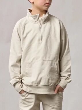 Little Bipsy Cream Half-Zip Kids Pullover